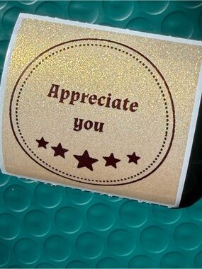 Gold & Black Transparent Glitter “Appreciate You” ~50pcs only~